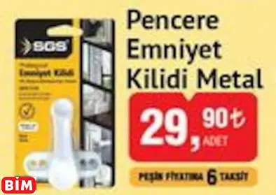 SGS PENCERE EMNİYET KİLİDİ METAL SGS PENCERE EMNİYET KİLİDİ METAL